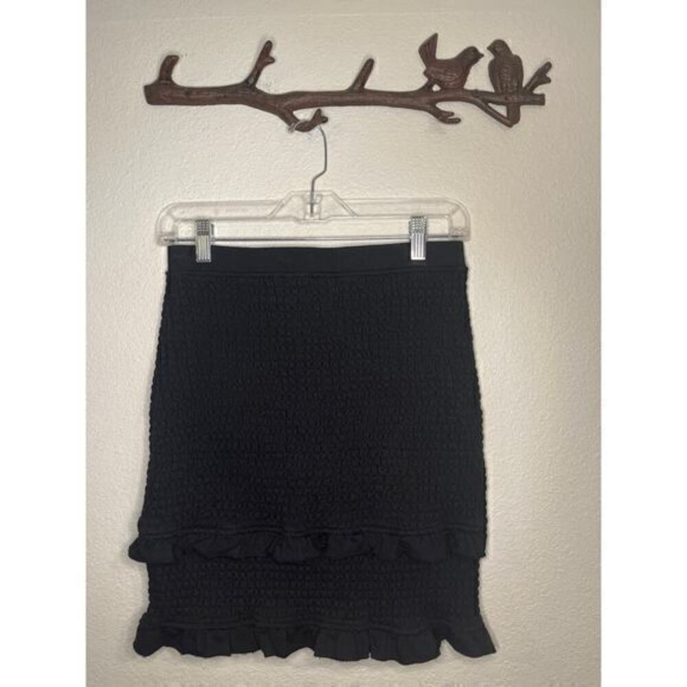 Sundays smocked stretch cotton blend fitted mini skirt small